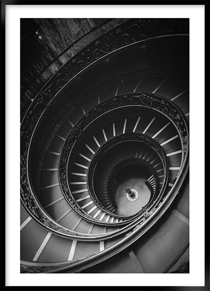 Plakat Vintage stairs - Sort-hvid