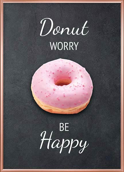 Plakat Donut worry be happy - Køkkenplakater