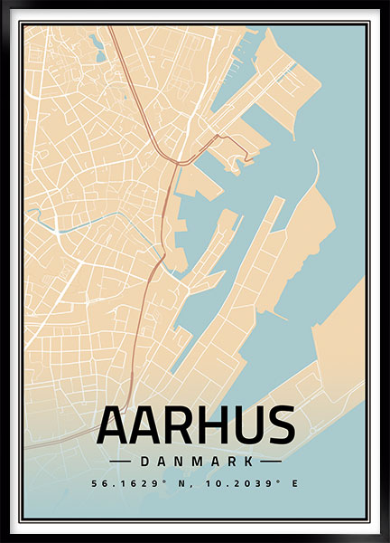 Plakat Kort Aarhus no4 - Bykort