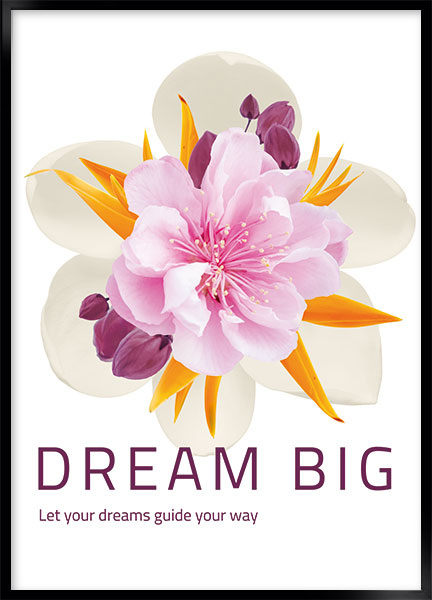 Plakat Dream big - Stil: Pinje