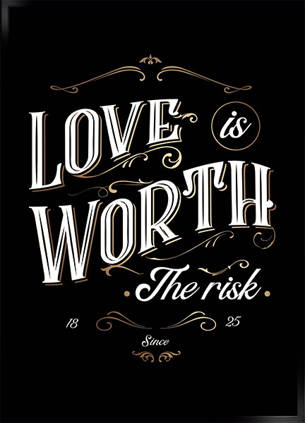 Plakat Love worth - Tekst plakater