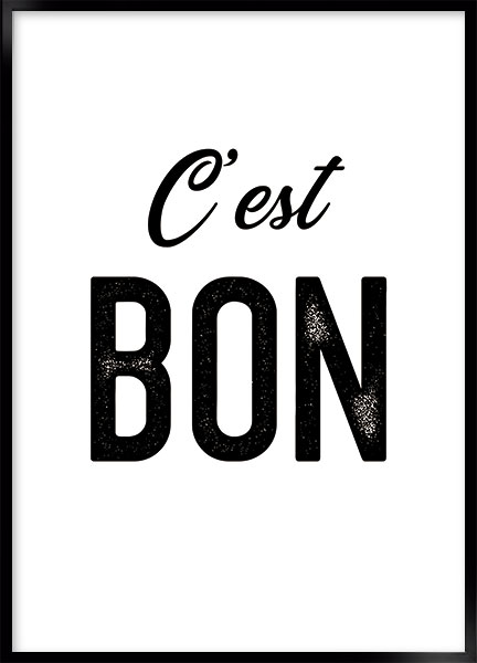 Plakat C'est bon - Tekst plakater