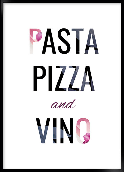 Plakat Pasta vino - Tekst plakater