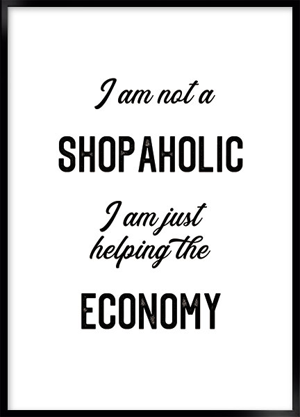 Plakat Shopaholic - Tekst plakater