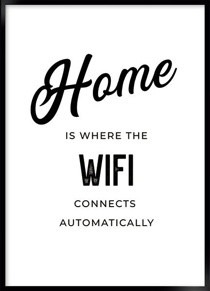 Plakat Wifi home - Tekst plakater
