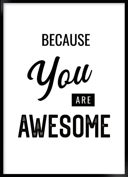 Plakat You awesome - Tekst plakater